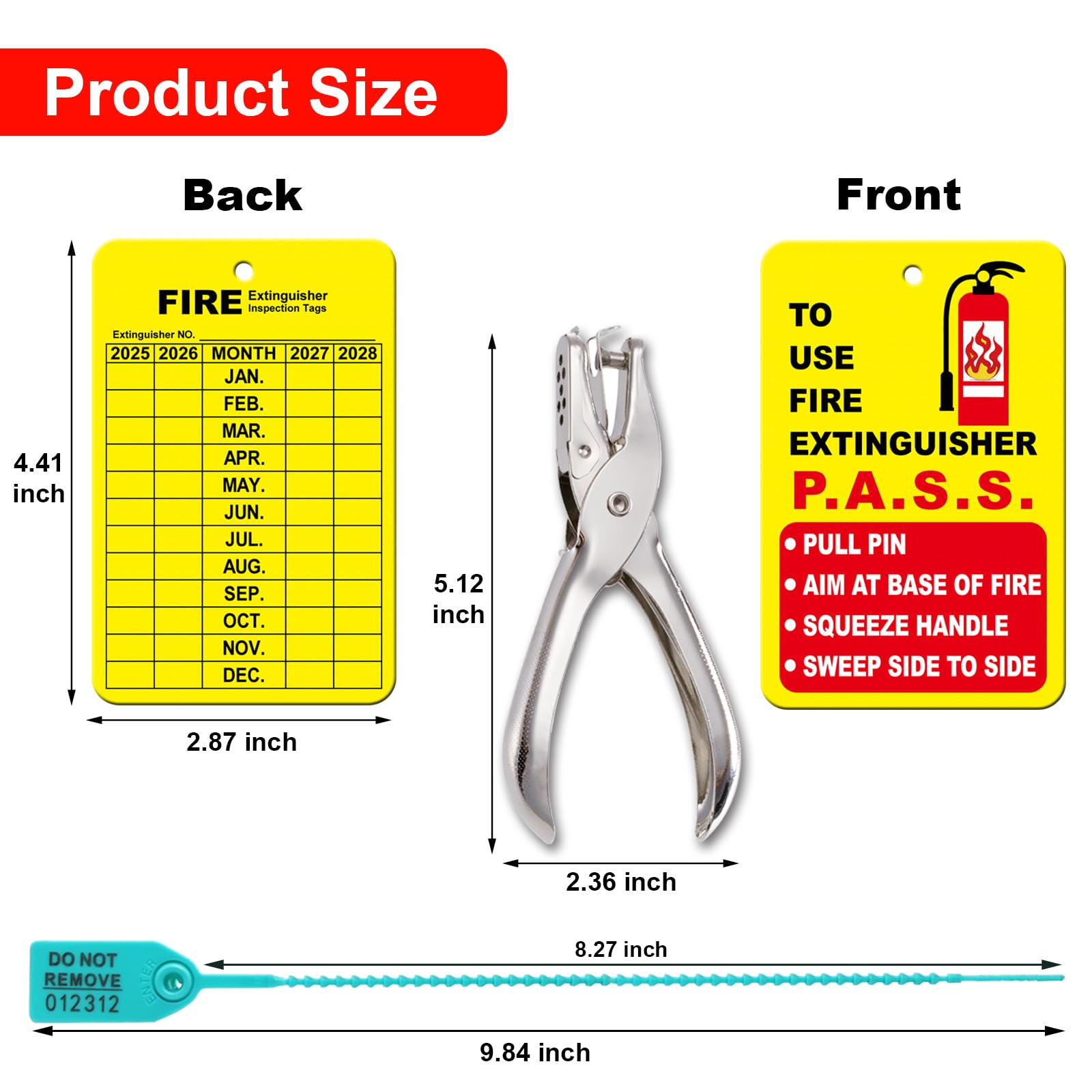 Fire Extinguisher Tags - Monthly Inspection Kit -2 Fire Extinguisher Tags - Monthly Inspection Kit -2