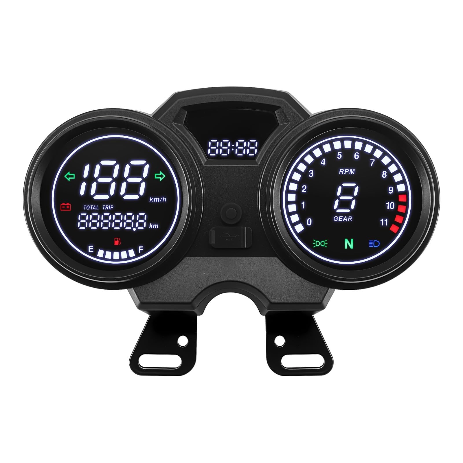 odómetro Tablero Digital Universal para motocicleta, odómetro LCD, velocímetro, instrumento, tablero, contador de horas, tacómetro con engranaje