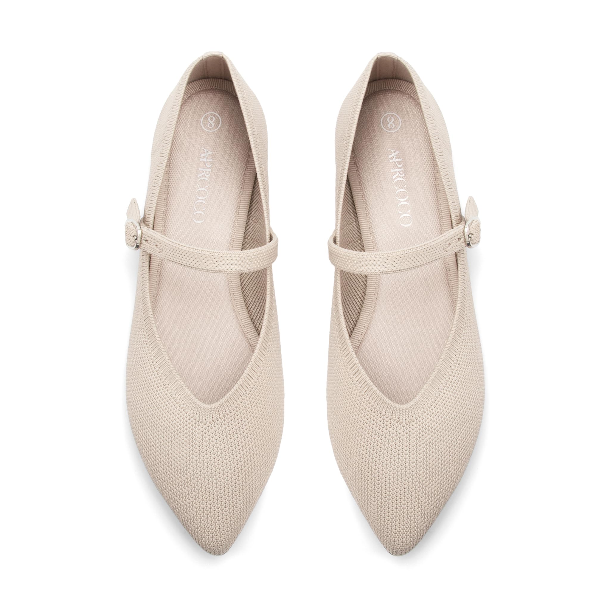 AprCoco Knit Pointed Toe with Ankle Strap