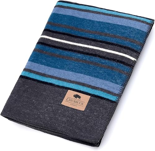 Manta de lana 100% de Chubbuck para acampar (60" x 84") - Manta grande y cálida para acampar, emergencias, conciertos al aire libre y uso doméstico