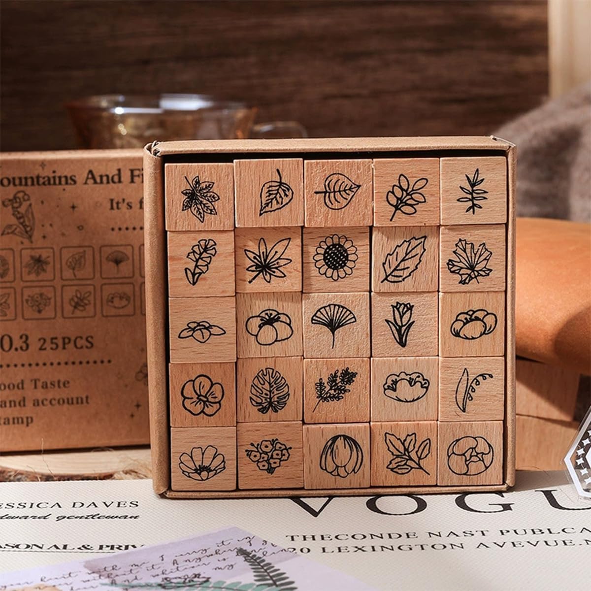 Plant Wood Stamps - 25 Leaf Designs -2