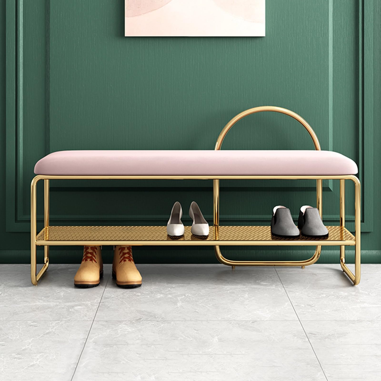 Meuble rembourré pour entrée afin de s'asseoir confortablement et ranger les chaussures