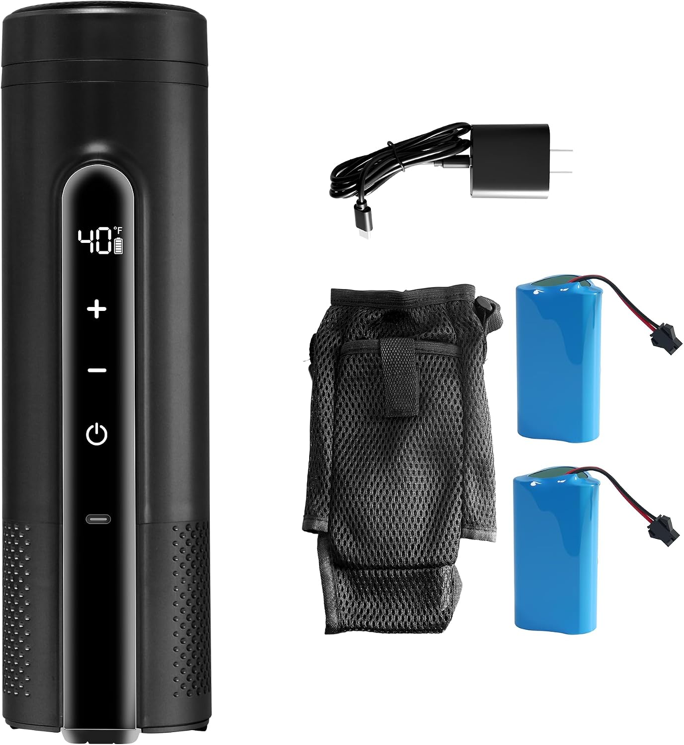 Electric Insulin Cooler Travel Case TSA Approved, Insulin Fridge Portable Insulin Refrigerator, Insulin Travel Cooler for 1–4 Pens, 35-68°F Display Temperature Battery（Black）