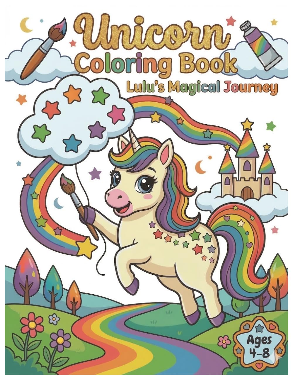 Unicorn Coloring Book for Kids: Lulu's Magical Journey: Easy Creative Activity Picture Book for Kids Ages 4–8