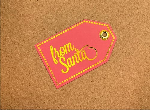 Miniatura 5 de K-Kraft Etiquetas de regalo de Navidad con ojales de metal, 32 unidades, Papá Noel, sin mirar, no abrir