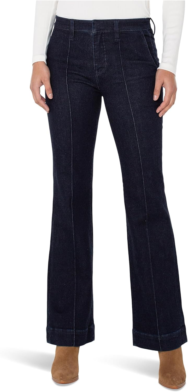 Liverpool Women's Petite Trousers Boot Pants with Pintucks