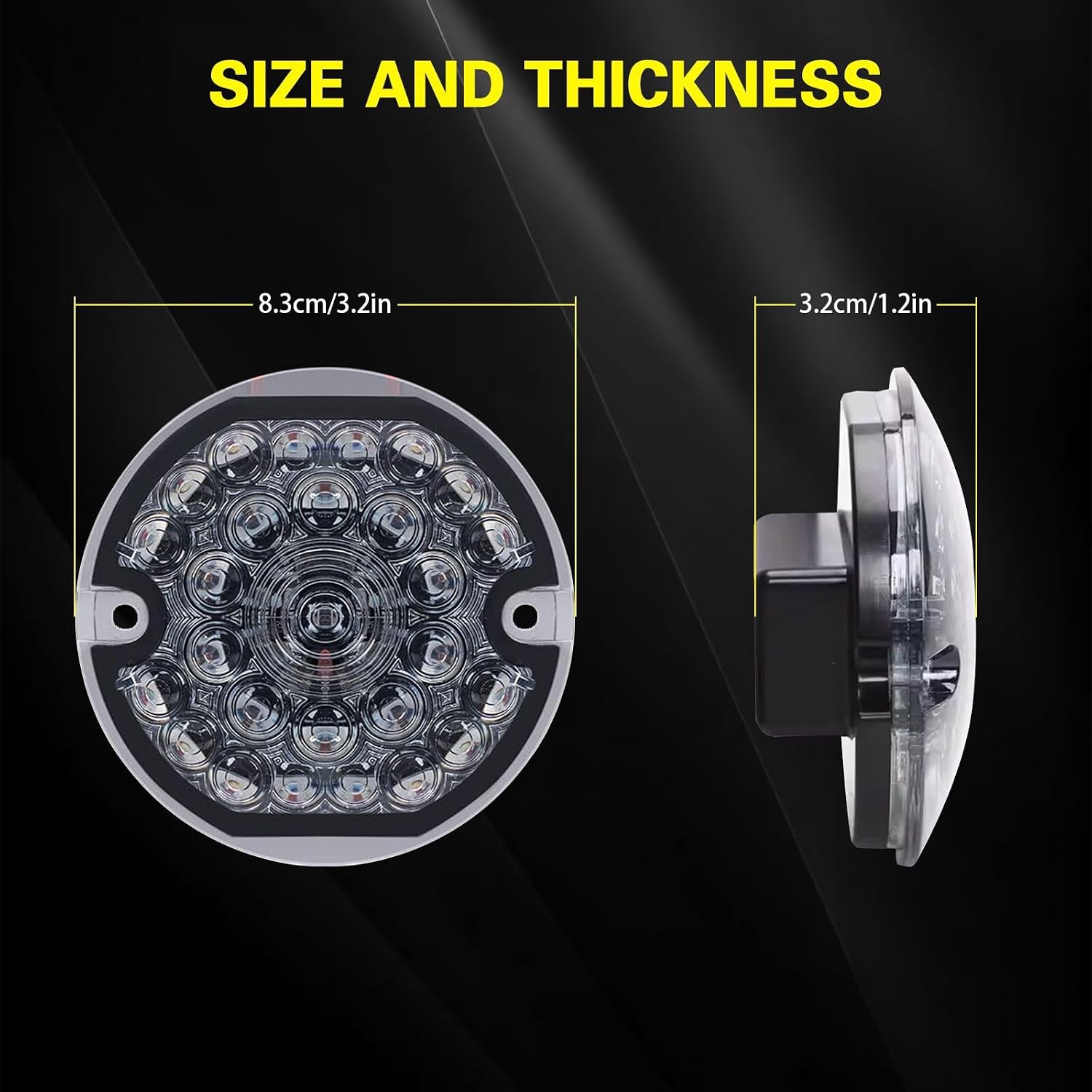 1157 3-1/4 Inch Front LED Turn Signal Flat Smoke Lens 1157 Base Amber and White Lamp Compatible with Harley-Davidson Road Glide Road King Softail Ultra Classic Ultra Limited Electra Glide (2 Pack)