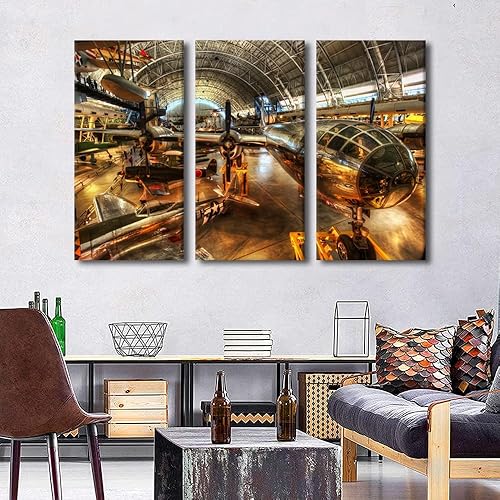 Miniatura 105 de Lienzo decorativo para pared, 3 piezas, póster de nariz de avión, arte de hélice gris, decoración del hogar, lienzo inspirador, decoración de pared