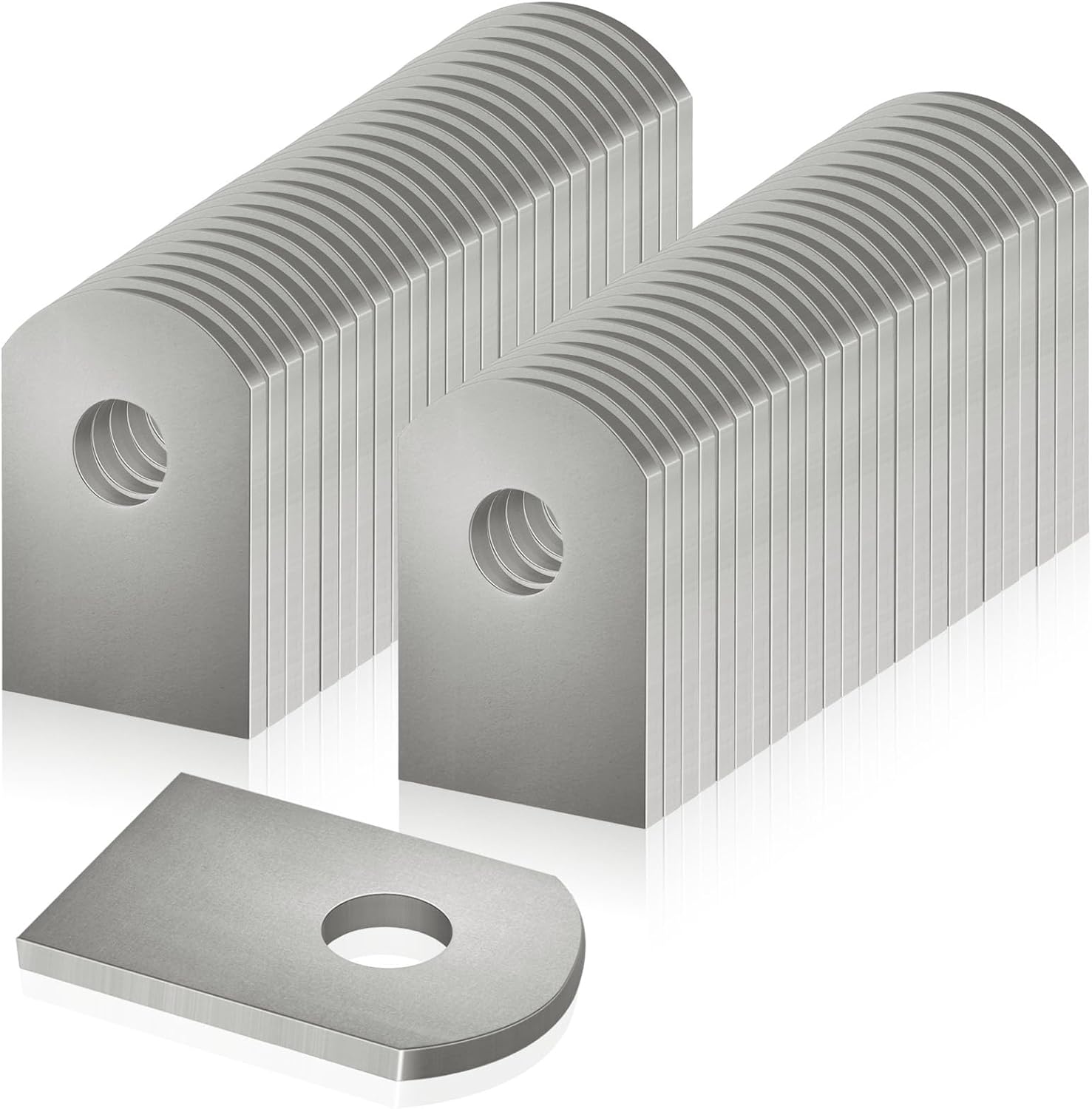 60 Pcs Weld on Tabs, Universal Shock Mount Flat Tab Bracket 1" W, 2-3/8" H, 3/8" Hole, 1/8" Thickness, Mild Steel Tabs Weld on Shock Mounts for Easy Welding