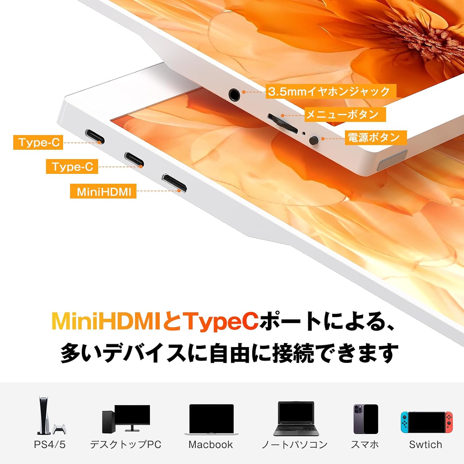 Newsoul Portable Monitor HDMI Connection