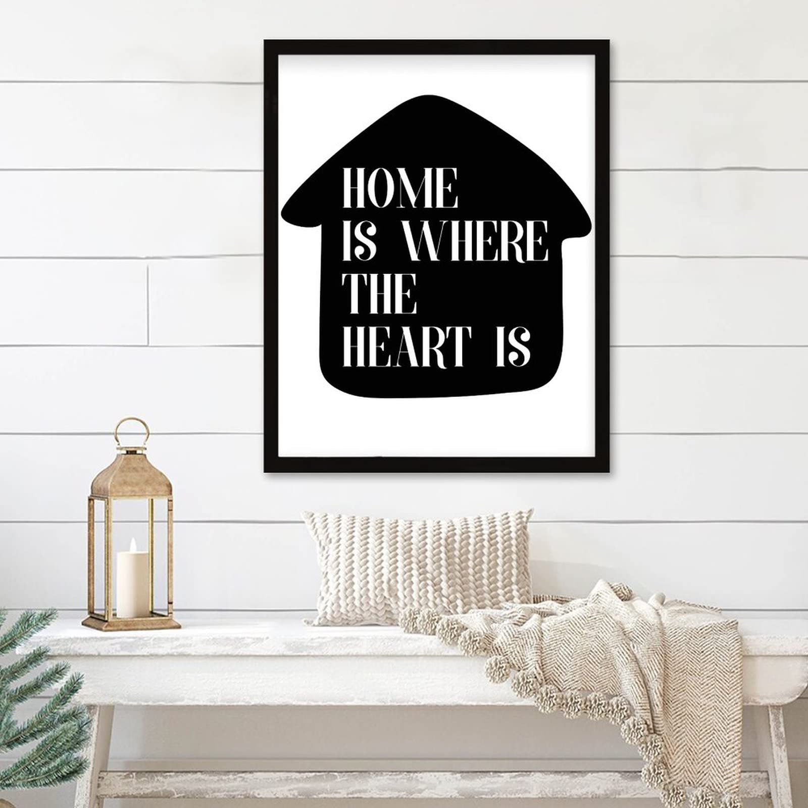 Impression moderne encadrée Home Is Where The Heart Is de 40,6 x 50,8 cm