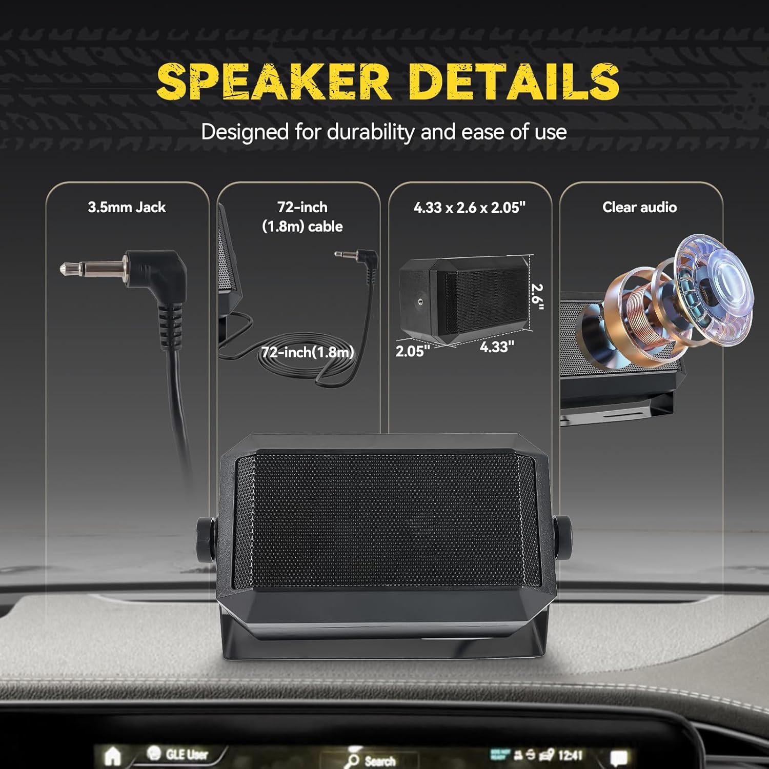 Retevis MB2 CB Radio, Professional AM/FM 40 Channels CB Base Station, 5W Mini External Speaker, Cigarette Lighter and Magnetic Antenna, Squelch ASQ, VOX, Auto-Scan, Long Range CB Radios for Truckers