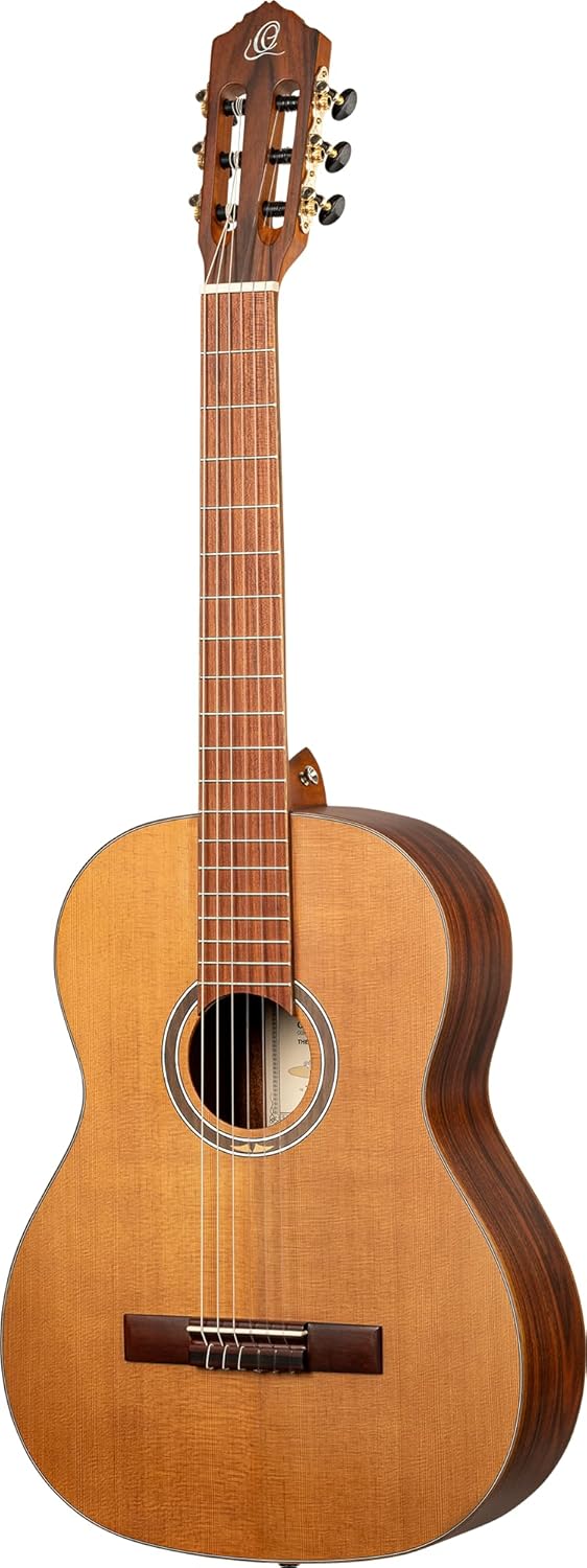 Ortega Thermo Series Nylon-String Acoustic Guitar – Roasted Solid Spruce Top w/Pro gig bag (R24RO)