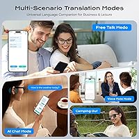 Vista 5 de Lentes inteligentes AI, lentes Bluetooth con traducción en línea de más de 140 idiomas, lentes fotocrómicas, micrófono y altavoces integrados, lente