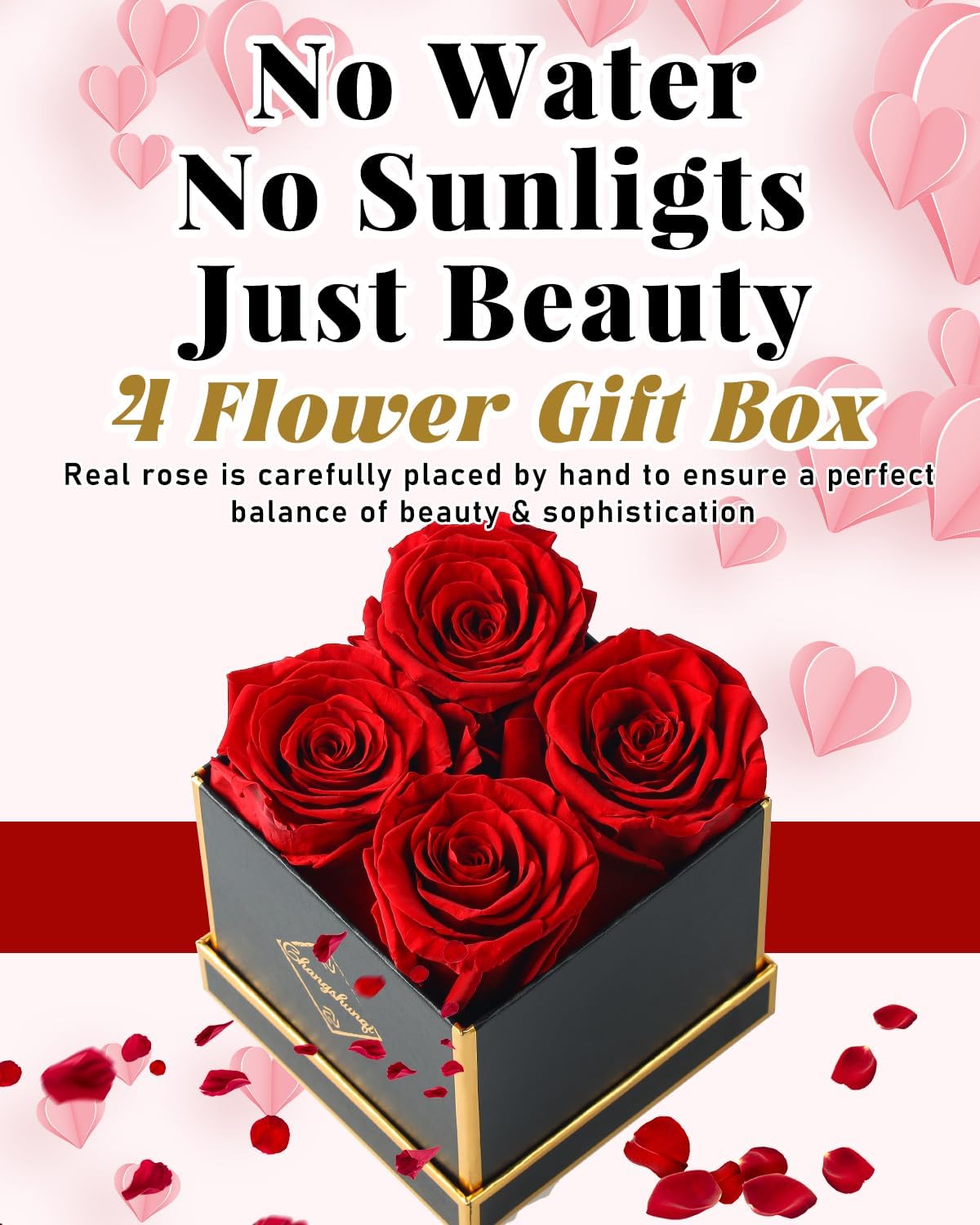 Changshunqi Forever Flowers, Preserved Roses in a Box, Eternal Rose Flowers for Delivery, Forever Preserved Roses Gifts for Her Women Wife Christmas Birthday Mothers Flower for Mom Womens Girlfriend - Image 3