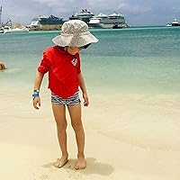 Vista 4 de JAN & JUL Grow-with-Me - Sombrero de sol para niños UPF 50+ de algodón para niños, con ala grande