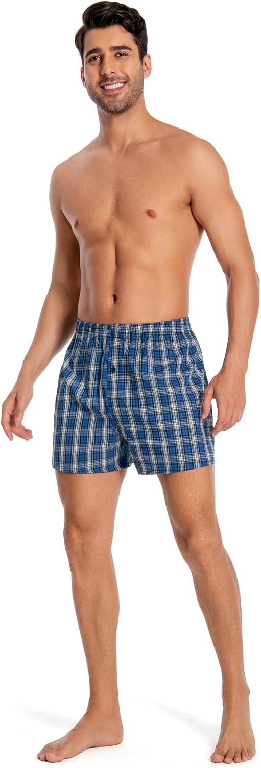 JupiterSecret Men's 100% Cotton Boxer Shorts, Men's Classic Fit Woven Underwear, 5 Pack / 10 Pack - Image 6