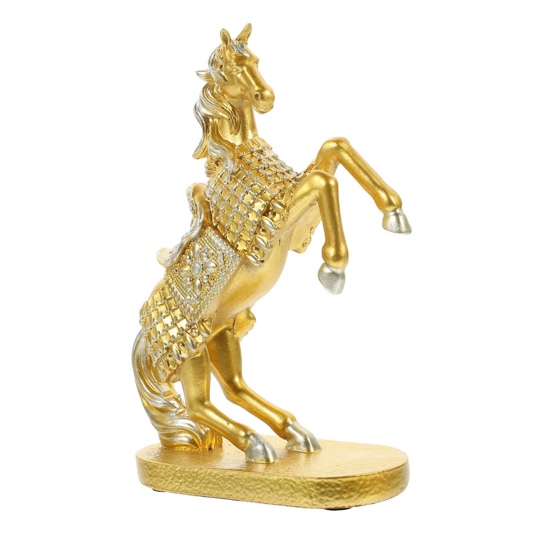 黄銅戦馬置物