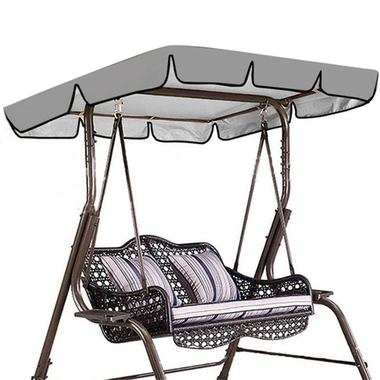 Auvent de rechange balancelle imperméable 210D Oxford gris pour toit de jardin 2 3 places