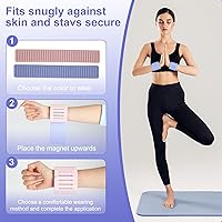 Vista 6 de Pesas magnéticas mejoradas para tobillo para mujer, diseño de espacio transpirable, pesas de silicona para muñeca, impermeables, antideslizantes