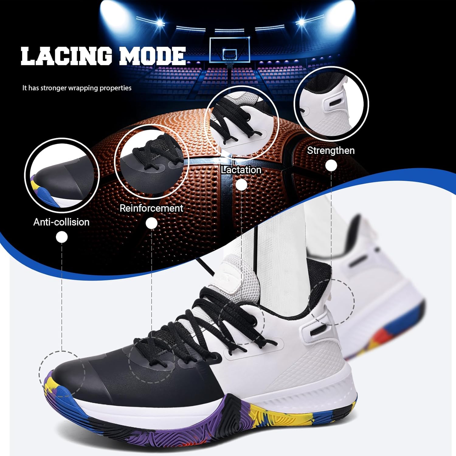 ASHION Men's Lightweight Basketball Shoes - Image 5