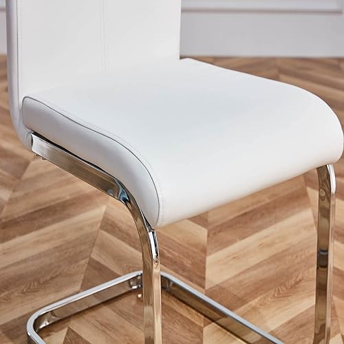 Miniatura 6 de Baysitone Juego de 2 sillas de comedor modernas, sillas laterales y de cocina con respaldo alto acolchado de piel sintética, para comedor, cocina,