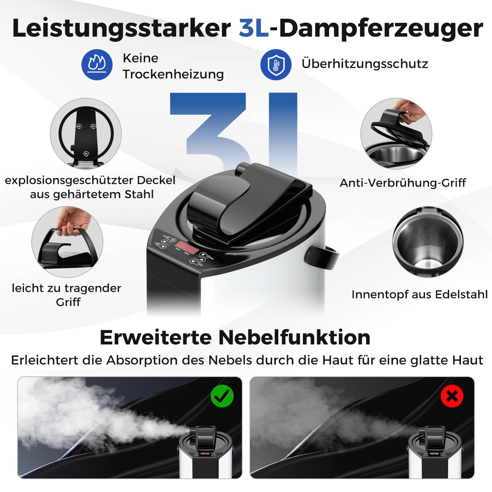 COSTWAY Dampfsauna Heimsauna für Zuhause, Ganzkörpersaunabox mit 3-Liter-Dampfgenerator, Fernbedienung, Fußmassagegerät & Klappstuhl, tragbare Saunazelt 91 x 91 x 183 cm (grau)
