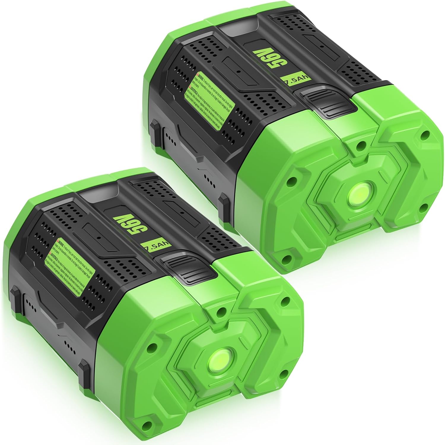 2 Packs 7500mAh High Capacity Replacement for EGO 56V Lithium-ion Battery Compatible with EGO 56 Volt 7.5Ah Battery BA2800T BA4200T BA1400 BA5600T LB6504 LB5804 LB6500 LB4800 Power Tools(Green)