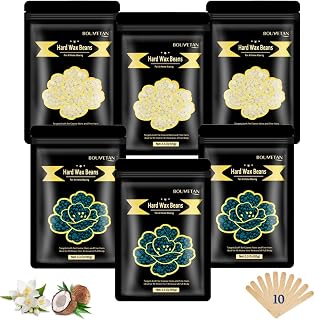 Hard Wax Beads for Hair Removal – 6 Packs, 21oz Total – Smooth & Long-Lasting Hair Removal for All Skin Types