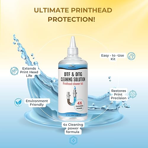 Miniatura 3 de NGOODIEZ Kit de solución de limpieza DTF para Epson ET-8550 L1800 XP-15000  Limpiador de cabezal de impresora DTF DTG disuelve obstrucciones de