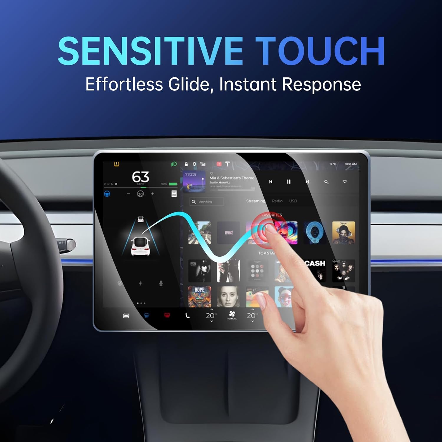 Screen Protector for Tesla Model S 2026-2023 Model X 2026-2023 with Alignment Kit, Front Back Tempered Glass TouchScreen Dashboard Protective 9H Hardness Anti Glare Fingerprint HD Clear