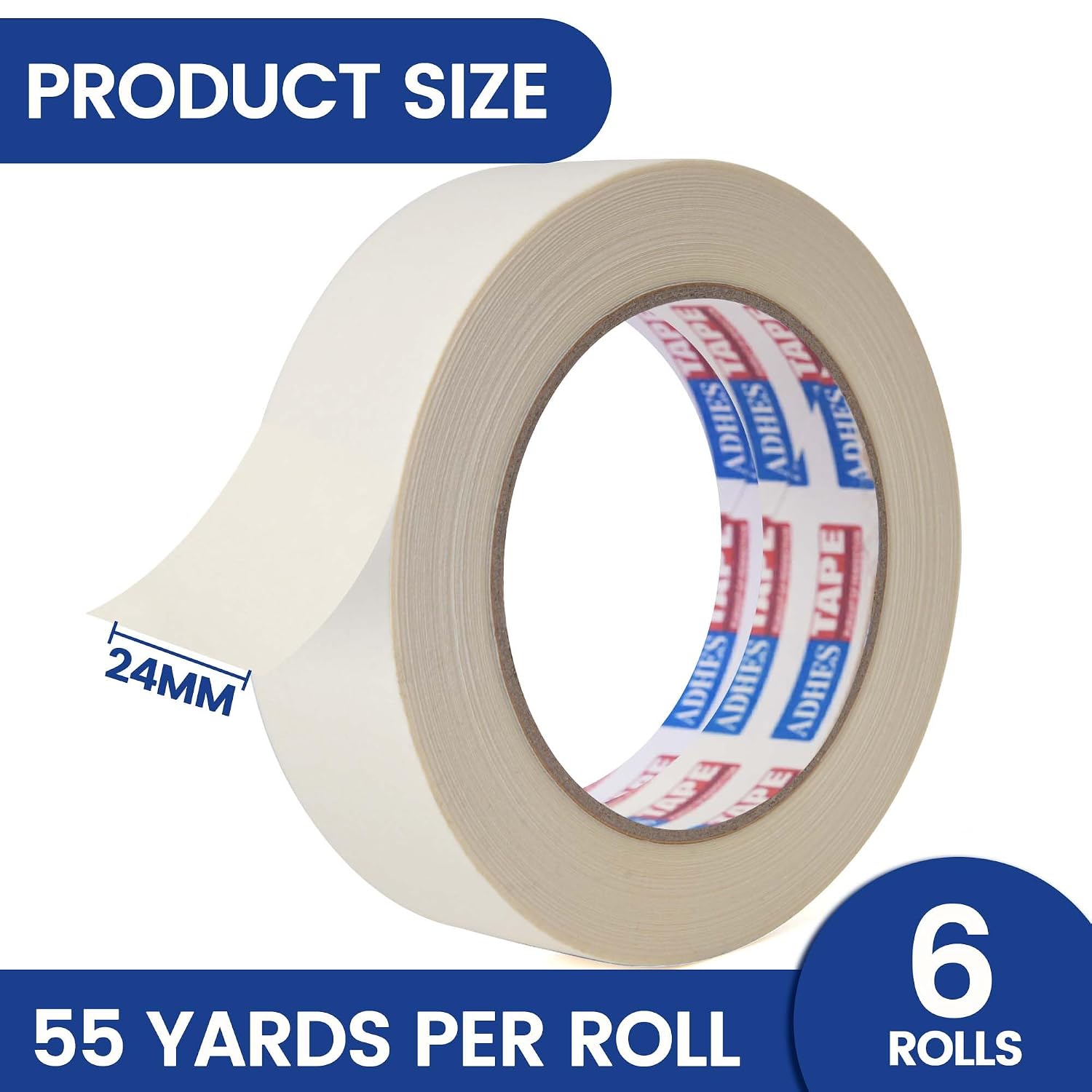 ADHES White Masking Tape Painter Tape 24mm x 50m