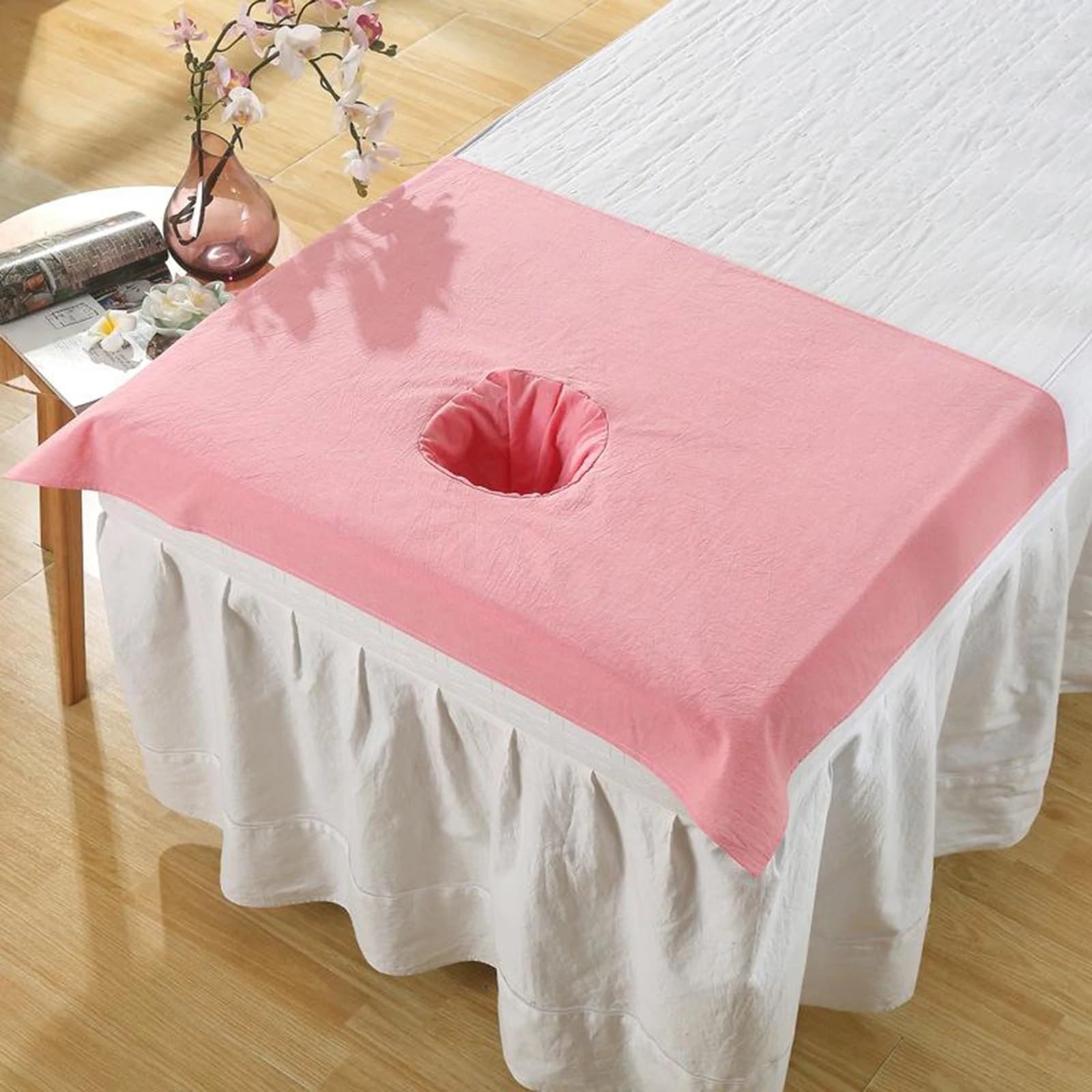 Sabanas Camilla Masaje Sábana de algodón puro for mesa masajes, toalla con orificio for la cara, 50 x 70 cm, funda almohada antiaceite for salón(Khaki)