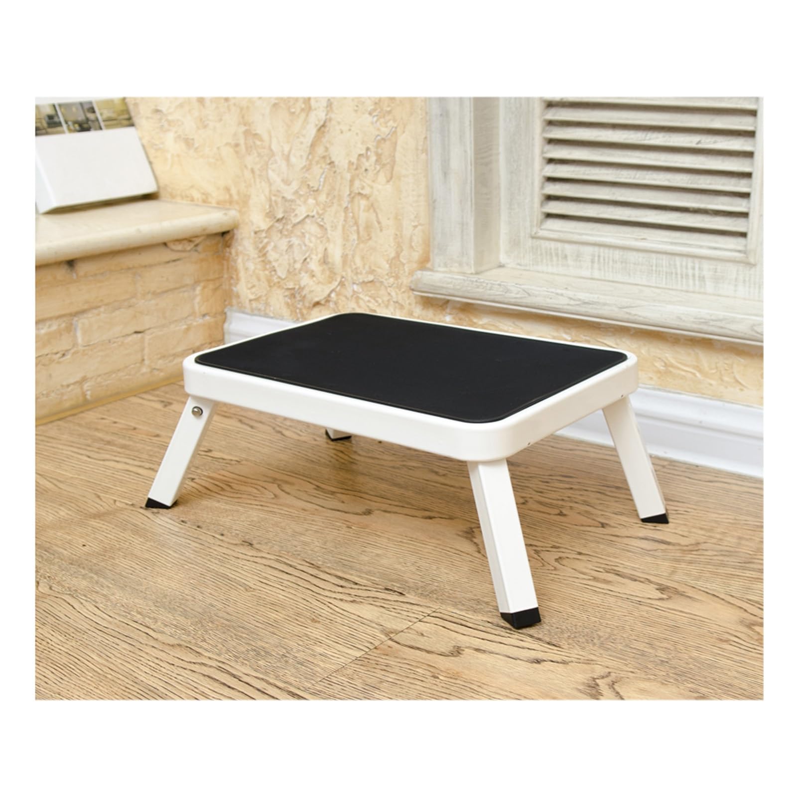 step stool, Foldable Design, Metal Bracket, Safe and Non-Slip, Stable Load-Bearing, Suitable for Multiple Scenarios(White)