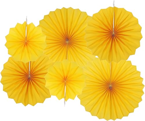 Miniatura 8 de MECCANIXITY Juego de 12 abanicos de papel para colgar, diseño redondo, abanicos de papel para colgar, decoración para el hogar, tienda, pared,