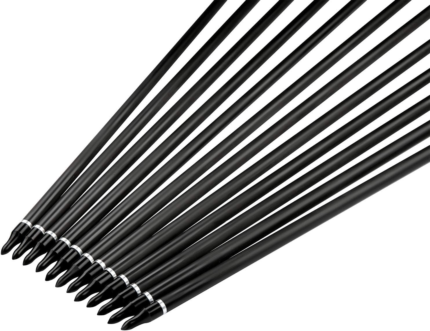 Deerseeker Archery Field Points Kit with O-Rings Weight 100/125 Grain Arrow Tips for Carbon Arrows, for Target Shooting Recurve Bow Practice Compound Bows and Crossbow Hunting 12pack