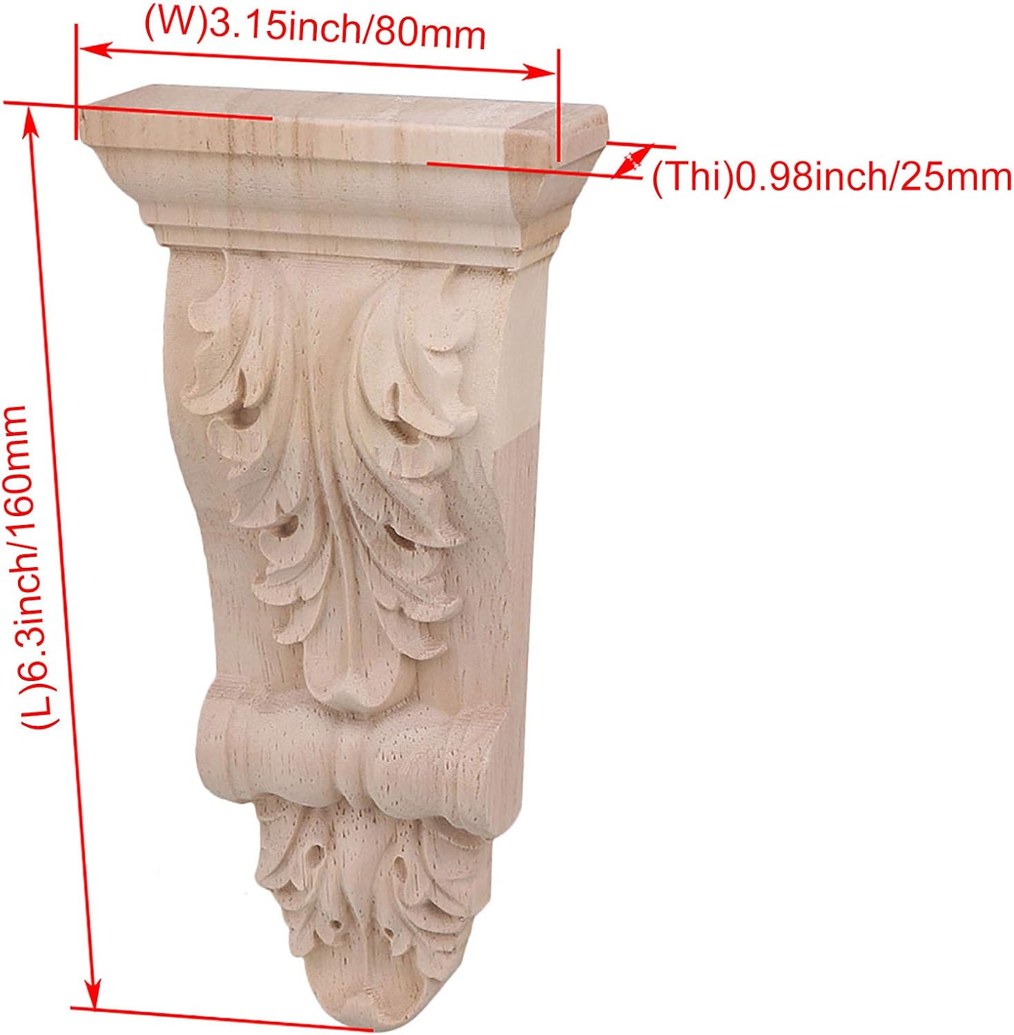 RDEXP 16x8x2.8cm European Style Wood Carved Onlay Appliqu Frame for Restaurant Decor Door Corner Cabinet Home Furniture Set of 4