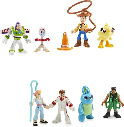 Fisher-Price Imaginext Preschool Toys Disney Pixar Toy Story - Juego de figuras de lujo de 11 piezas, Buzz Lightyear y Woody, juego de simulación