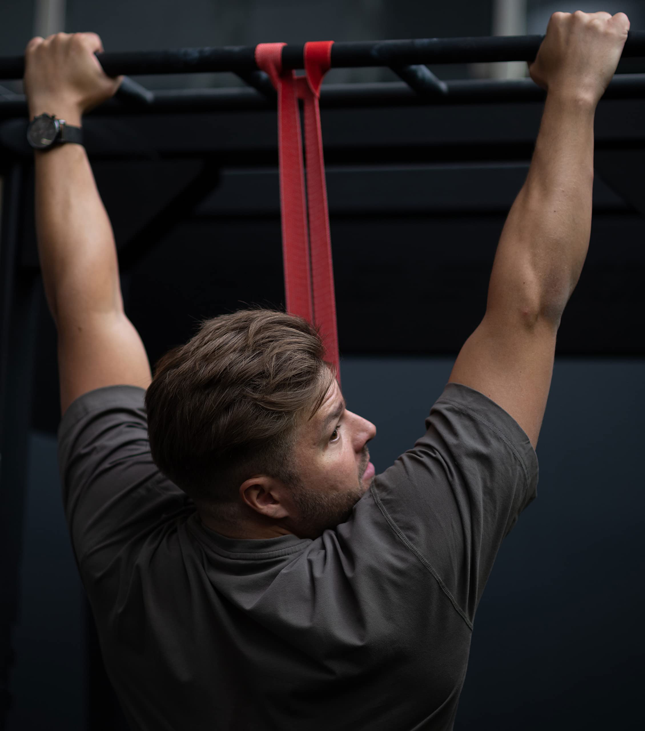 ATHLETIC AESTHETICS Premium Resistance Bands/Widerstandsbänder mit Stoff [ Als Fitnessband und Fitnessbänder Set + Tasche und Videokurs] Fitness Band z.B. als Klimmzughilfe für Damen & Herren