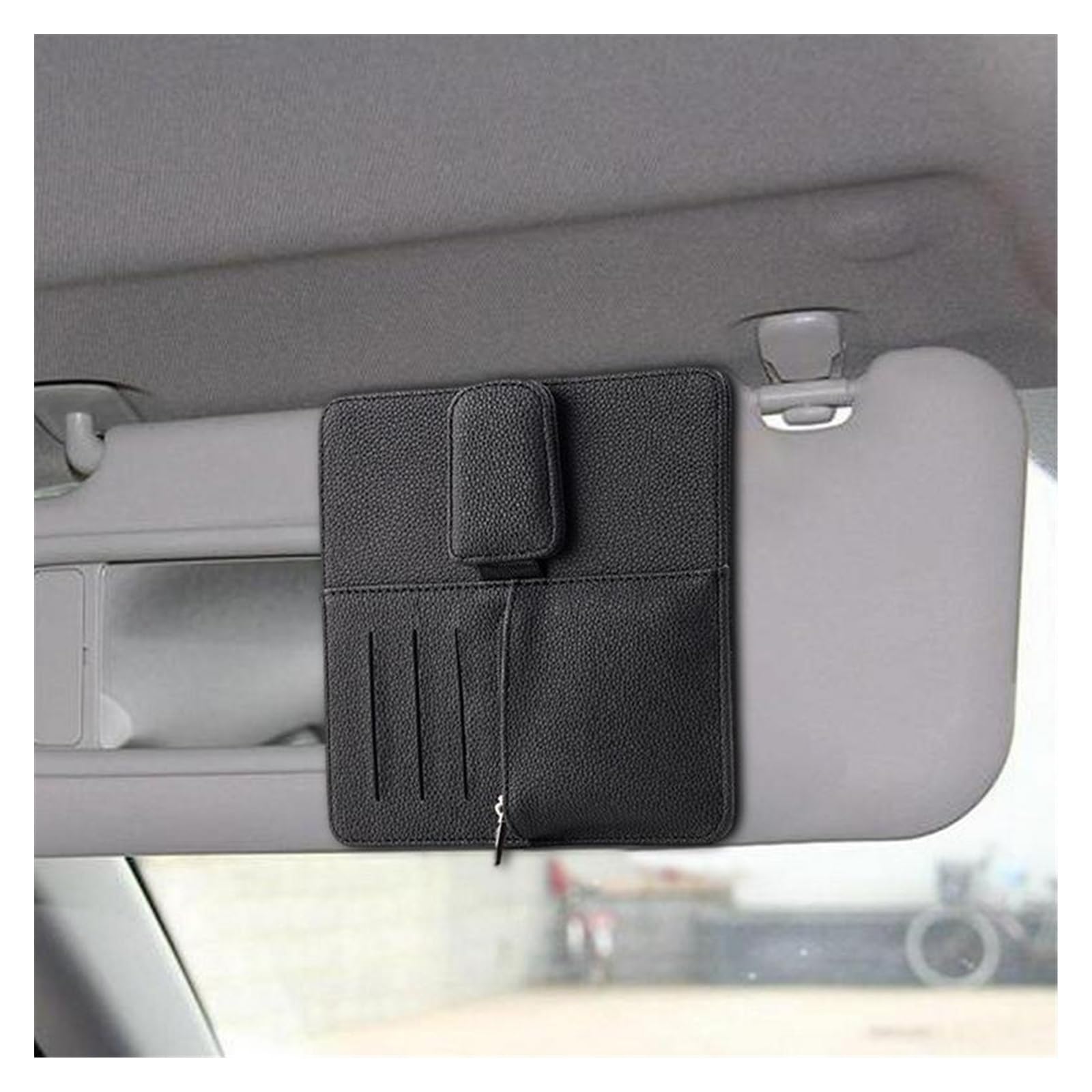 Xuanqingyi Store Osłona przeciwsłoneczna do samochodu uchwyty na okulary uniwersalne samochody organizer na okulary okulary samochodowe karty trzymające klipsy do pojazdów (Color : Gray)
