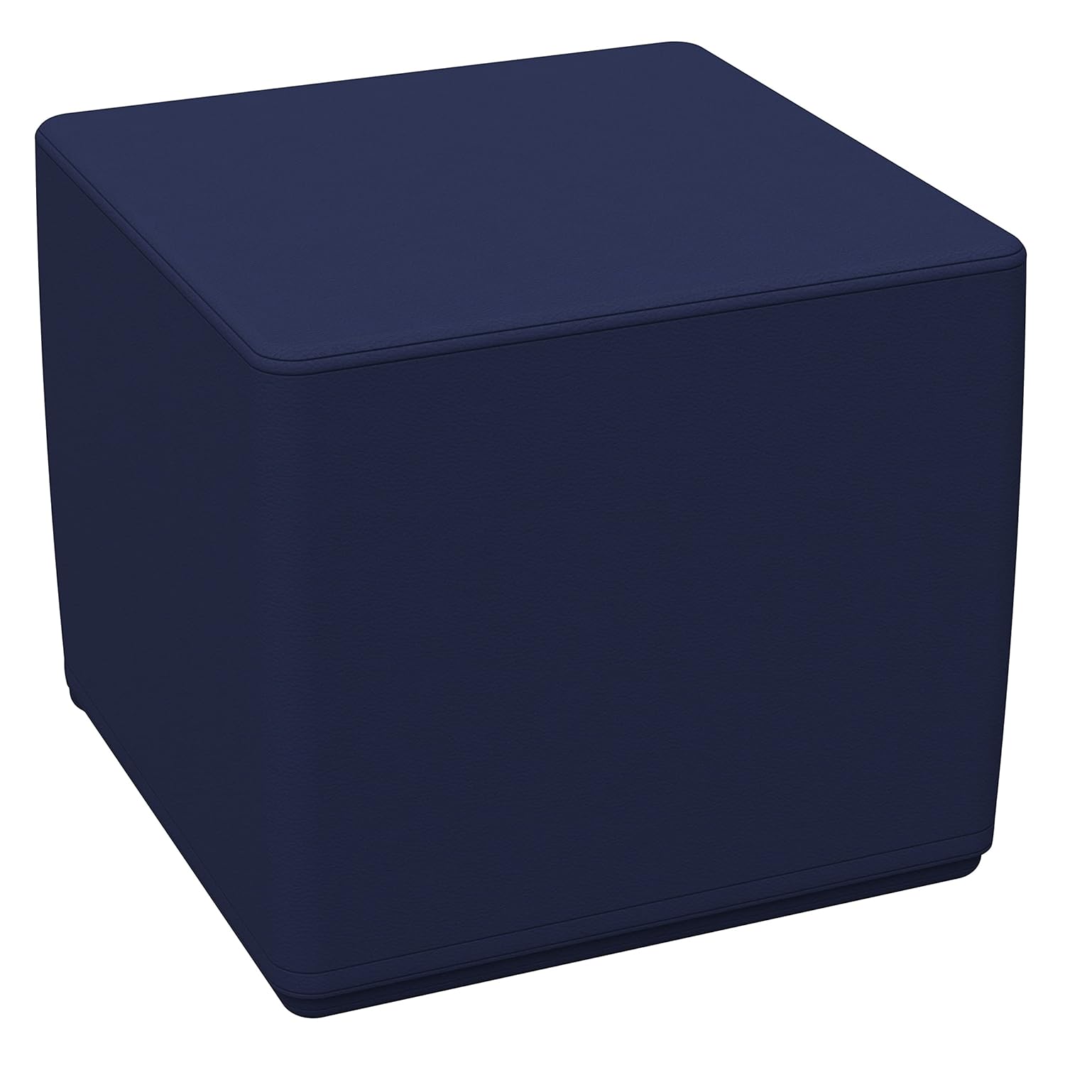 FDP SoftScape 18" Square Ottoman, Collaborative Soft Foam Flexible Seating, Kids' Furniture for Elementary Classrooms, Learning Centers or Home Youth 16" H, (4-Piece Set) - Navy/Powder Blue