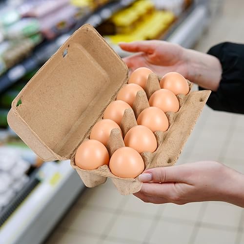 Miniatura 2 de Nuenen 200 cartones de huevos a granel, cartones de huevos en blanco, bandeja vacía para mercado agrícola, cocina familiar (estilo 2 x 3)