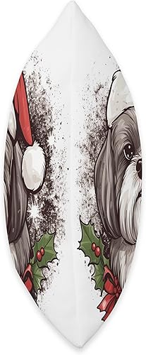 Miniatura 2 de Shih Tzu - Almohada con gorro de Navidad de Papá Noel, 18 x 18 pulgadas, multicolor