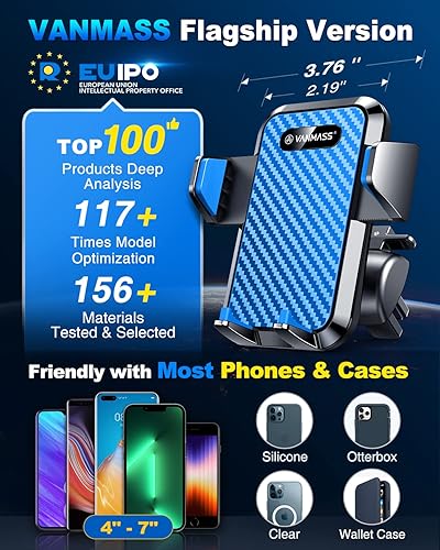 Miniatura 42 de VANMASS Soporte universal para teléfono de automóvil, patente y certés de seguridad: soporte mejorado para tablero de manos libres, soporte