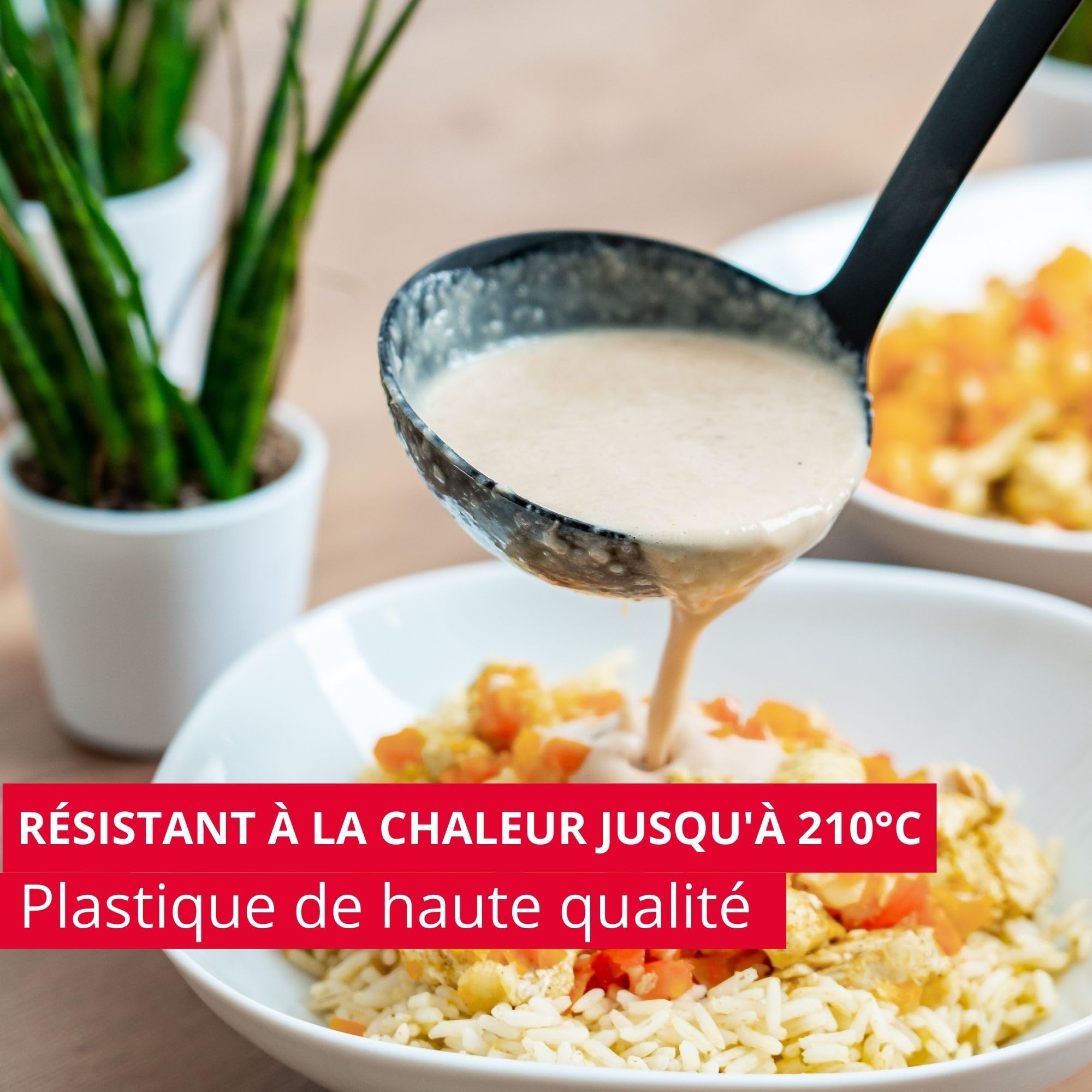 Westmark Ustensiles de Cuisine - Support Rotatif Souple avec Presse-Purée, Cuillère à Friture et Légumes, Cuillère à Spaghetti, Louche, Écumoire et Spatule - Multicolore, 7 Pièces