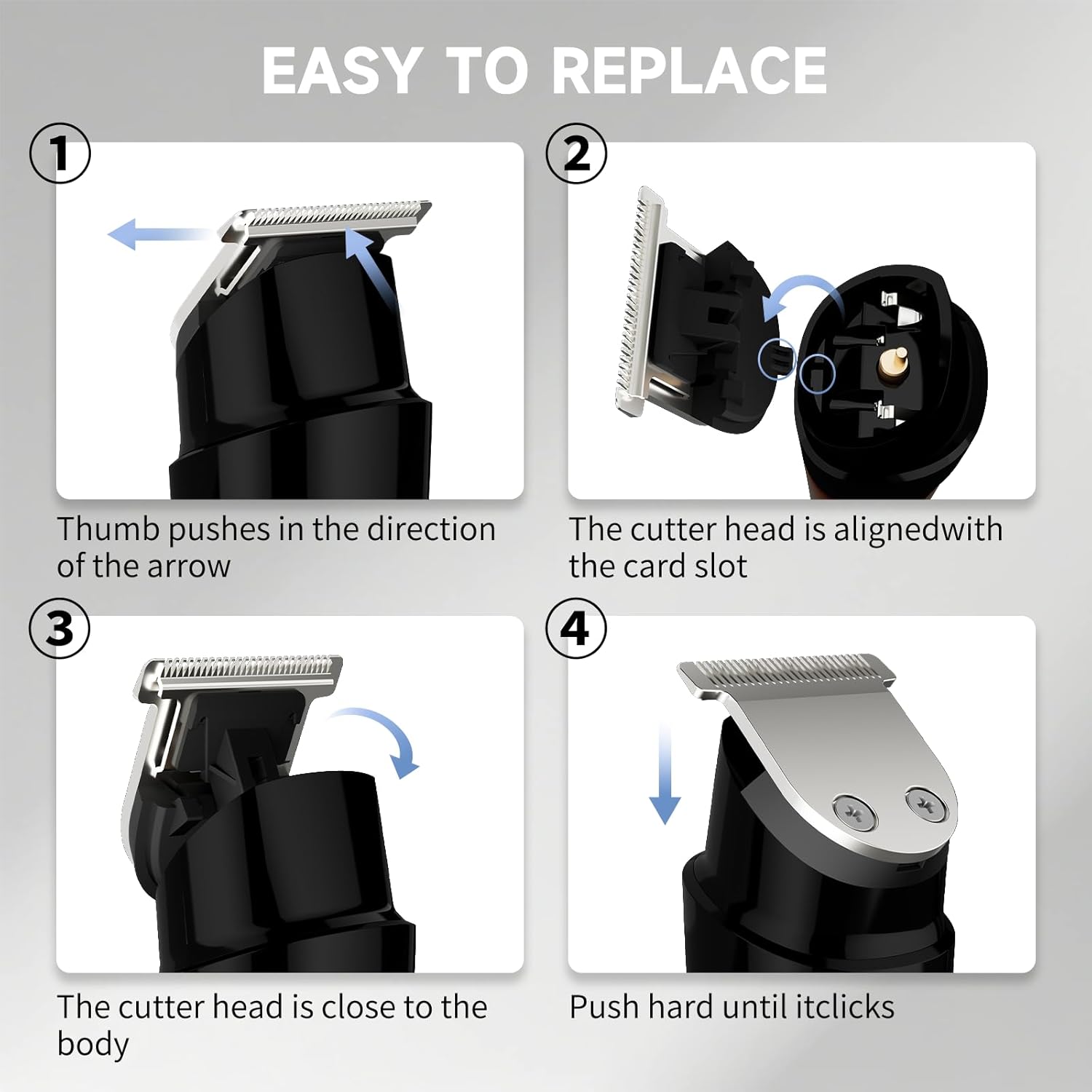 Beard Trimmer for Men, 5-in-1 Cordless Hair Clipper Kit with Foil Razor, Waterproof Body, Nose & Ear Groomer, Precision Trimming for Beard, Hair & Body Care (Blue) - Image 5