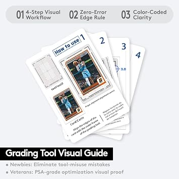 BDJBXK Card Centering Grading Tool, Sports Cards Grading Kit, Includes Two Sets of Sports Trading Cards Measuring Tools (with Instructions)