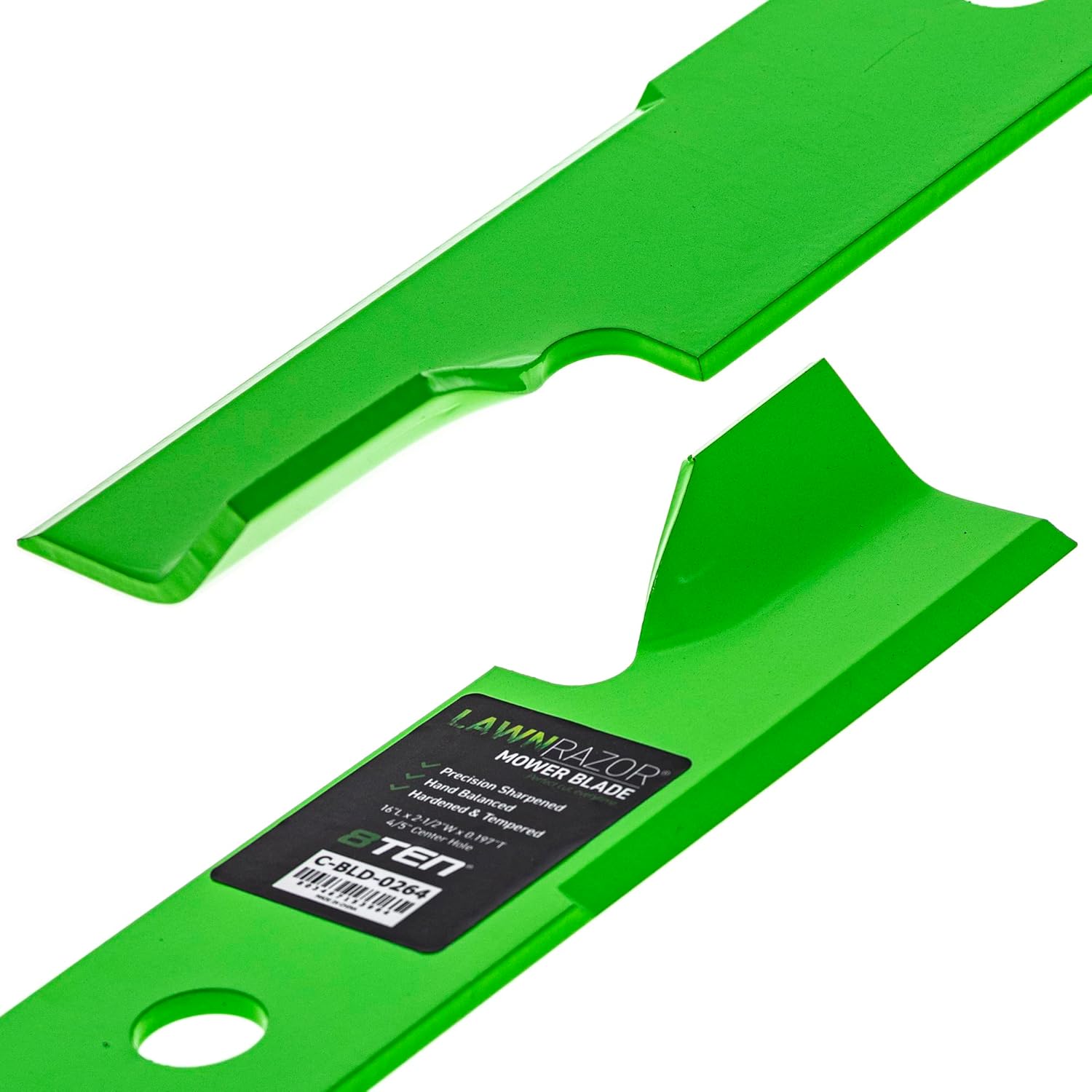 8TEN LawnRAZOR Blade Set for Simplicity Snapper ZT2246 ZT2346 ZT2446 Murray 46 Inch 1737228 (Notched High Lift) 3 Pack
