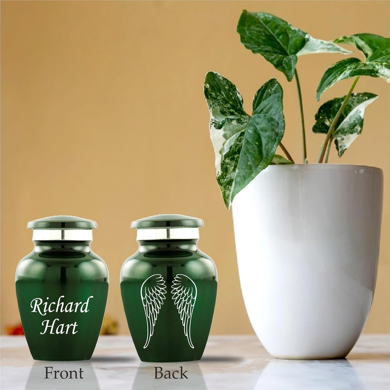Personalized Engraving Angel Wings Keepsake Cremation Urns for Human Ashes - Decorative Urns for Ashes Female & Male, Urns for Ashes Adult, Funeral Urns - 4 Small Keepsakes