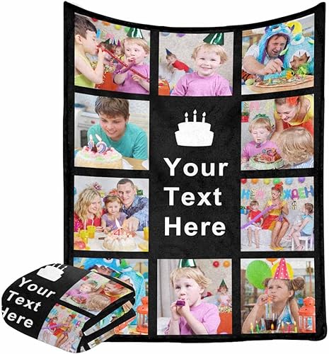 Miniatura 6 de Manta personalizada con texto fotográfico, 10 fotos, manta personalizada con texto para adultos, niños, amigos, perros, mascotas, para cumpleaños,